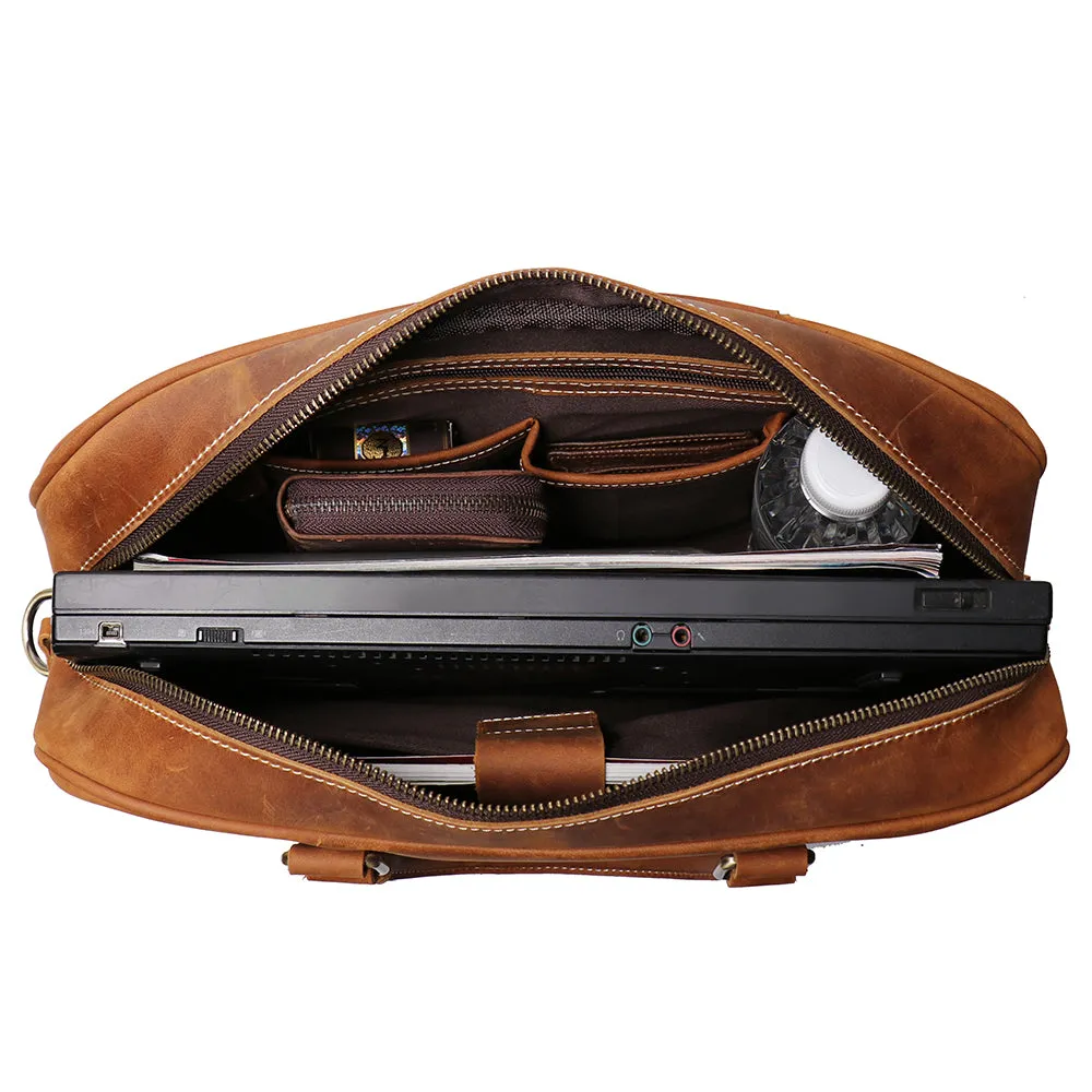 The Bjorn Leather Laptop Bag | Vintage Leather Briefcase - Image 6