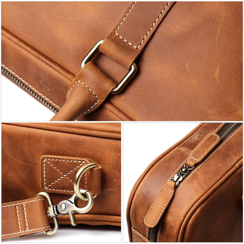 The Bjorn Leather Laptop Bag | Vintage Leather Briefcase - Image 7