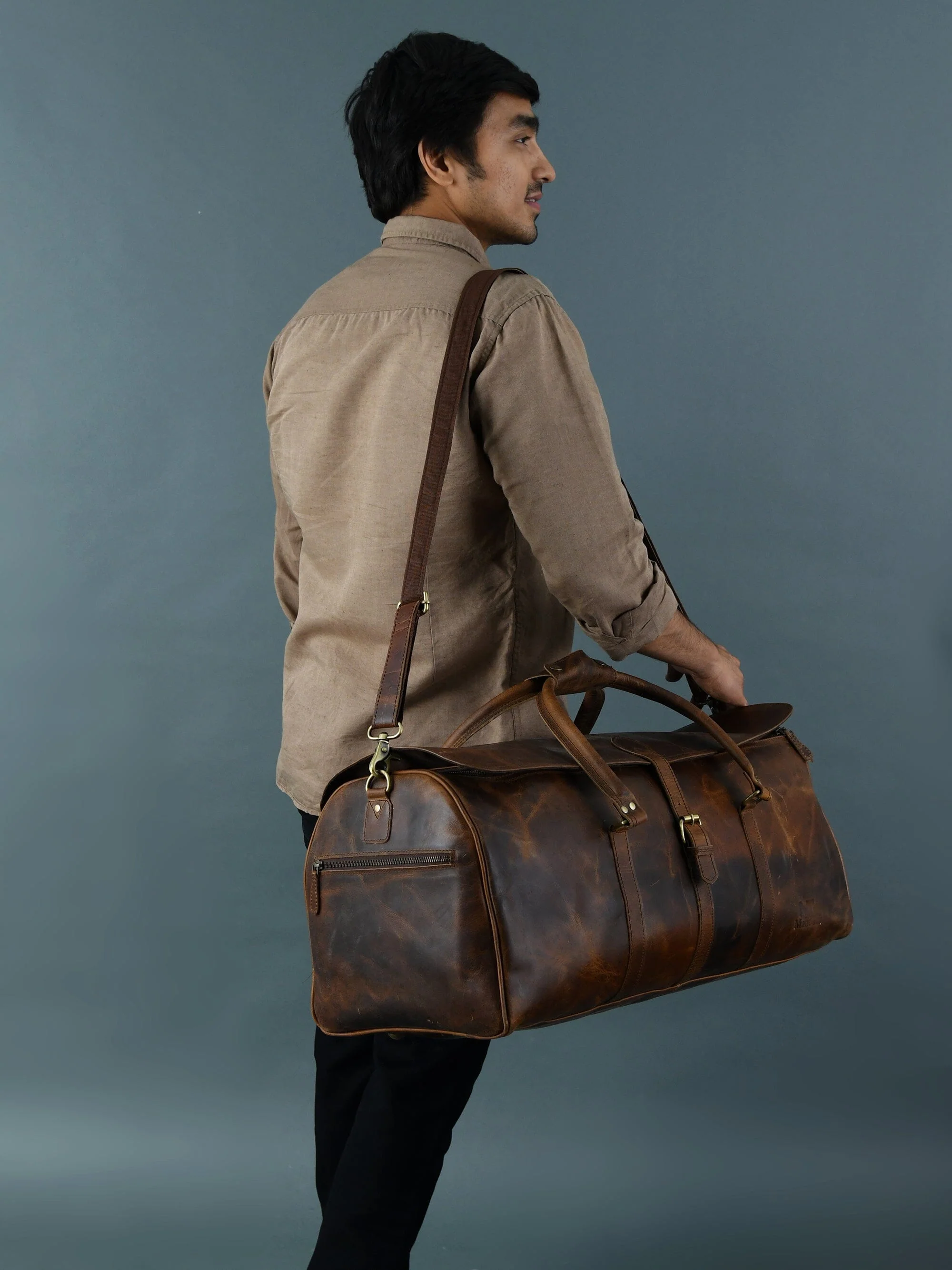 The Bolton Flap Duffel- Brown - Image 6