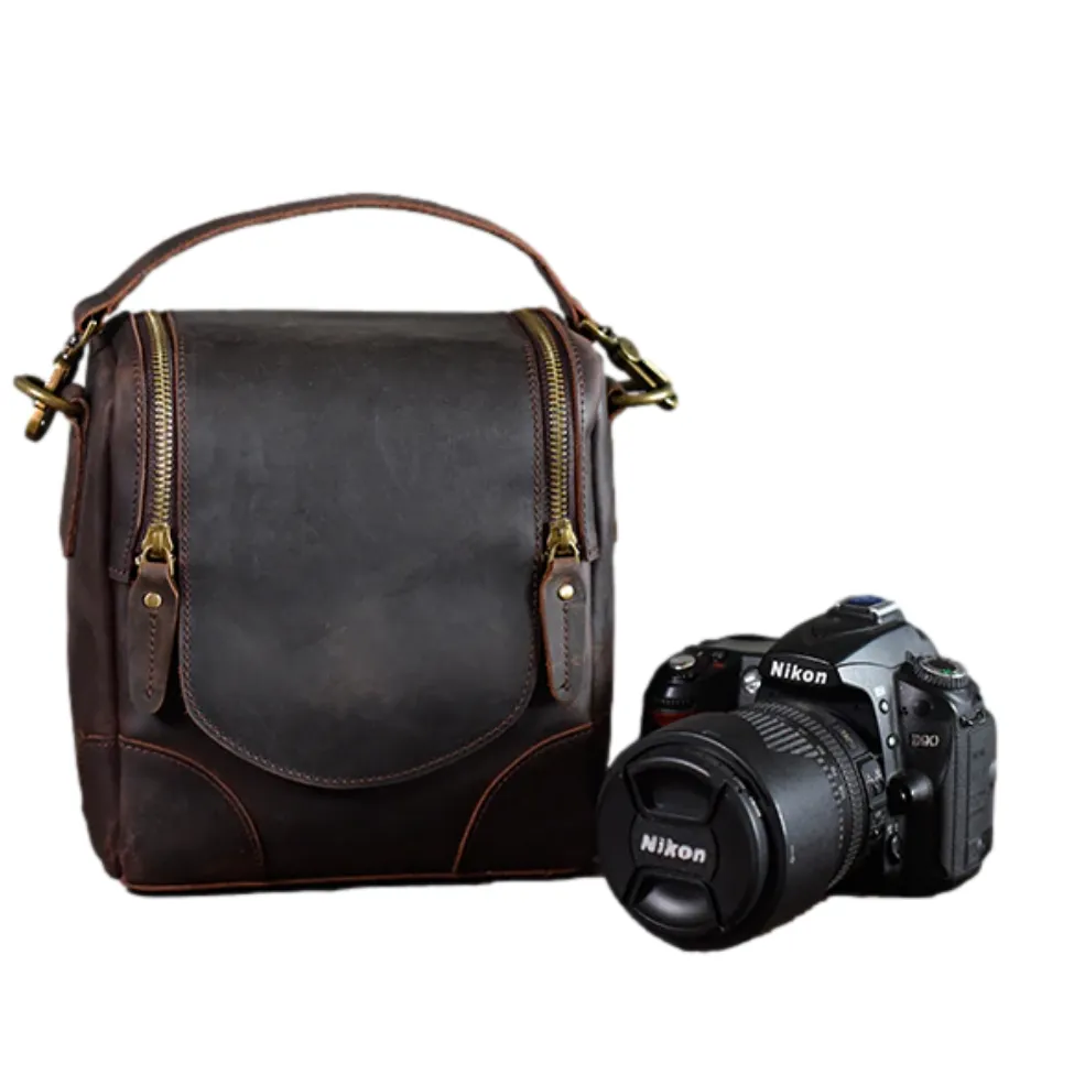 The Calista | Small Leather Camera Bag - Leather Camera Lens Case - Image 2