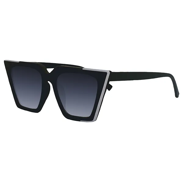 The CEO - Black Faded Black Lens Cateye Sunglasses - Image 2