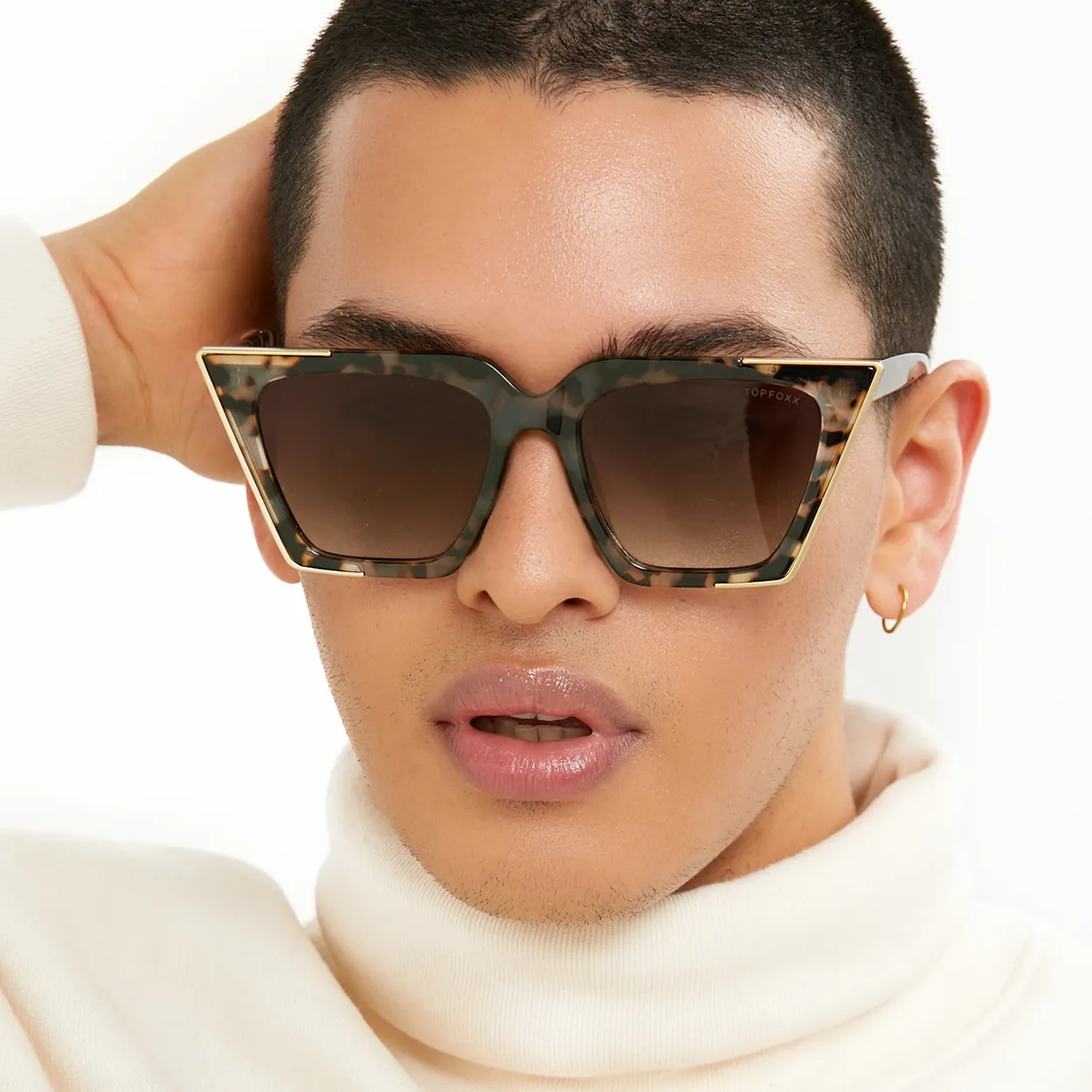 The CEO - Sustainable Tortoise Frame Brown Lens Cateye Sunglasses - Image 2