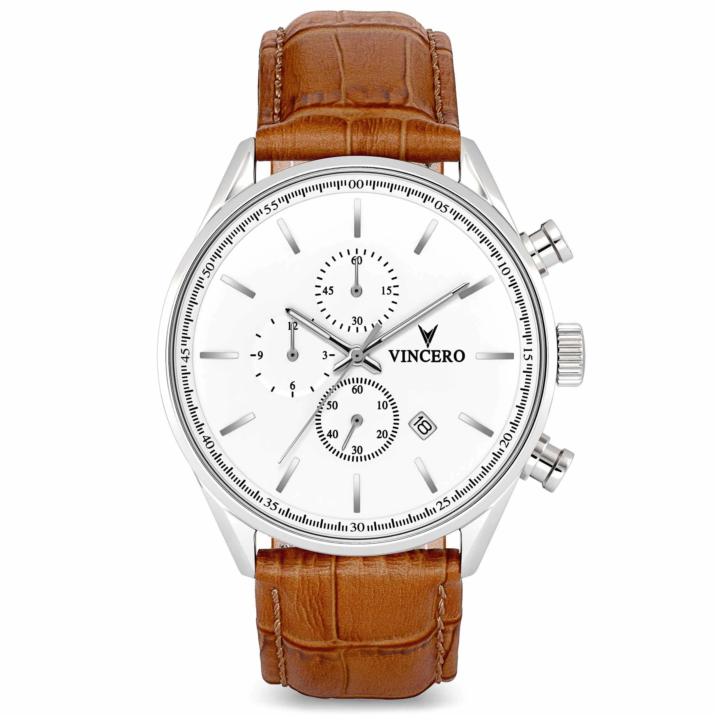 The Chrono S2 40mm Men's Watches - Silver/Tan - Image 2