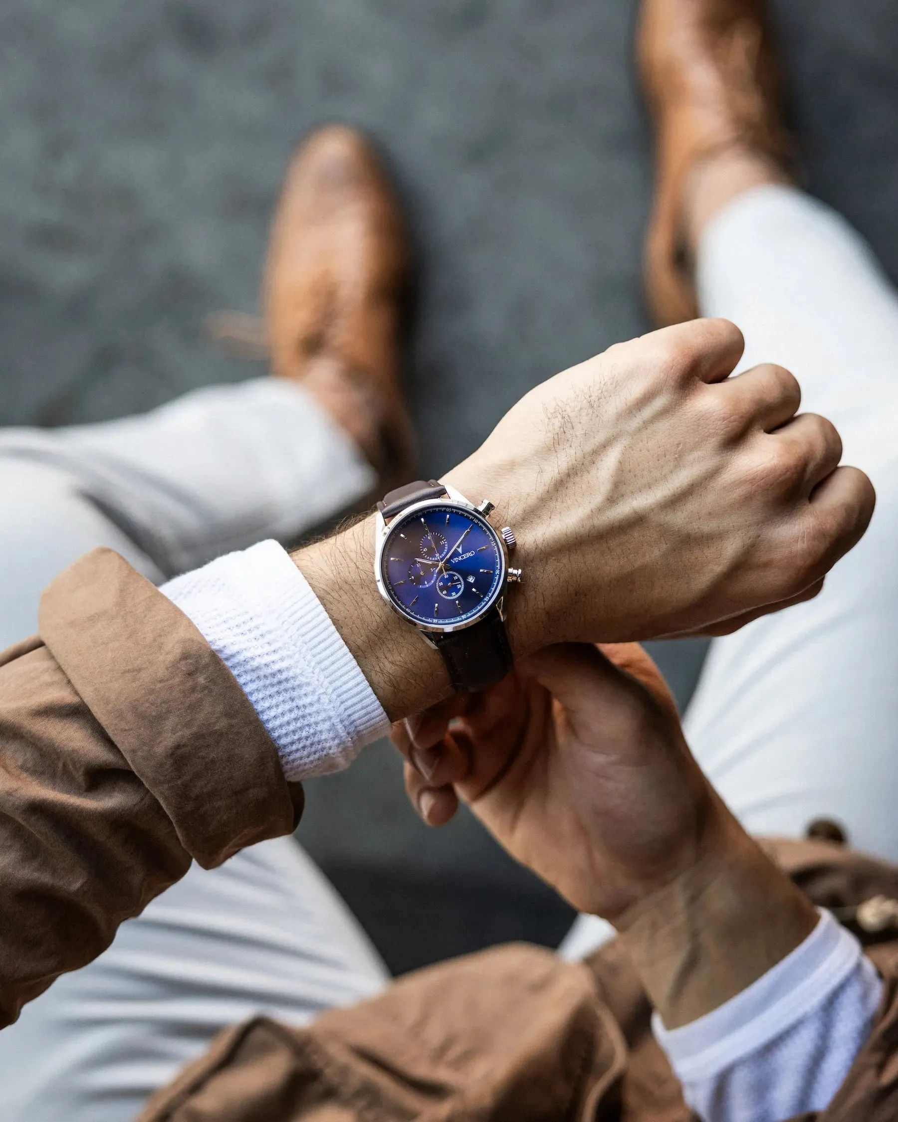 The Chrono S2 Men's Watches - Blue/Brown - Image 3