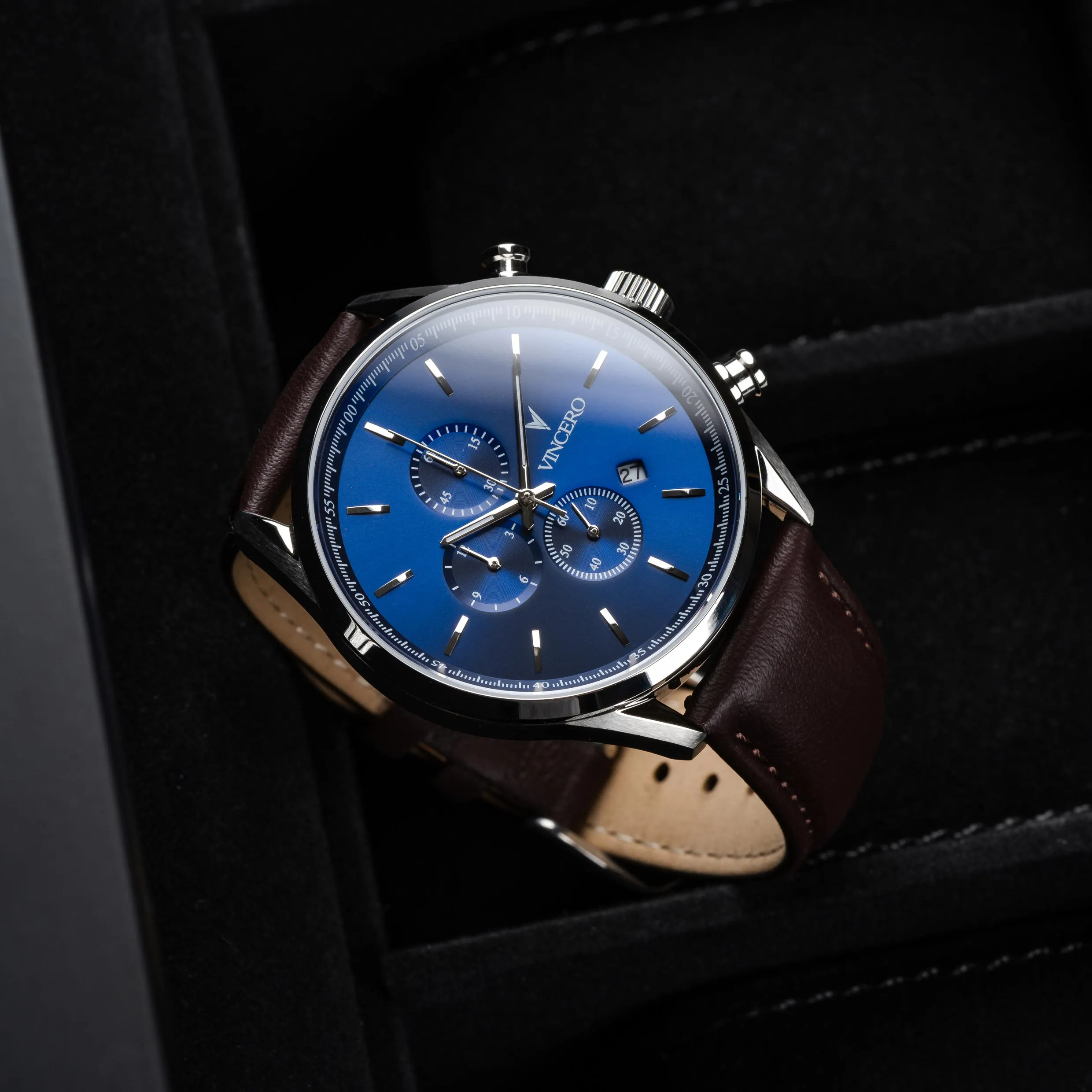 The Chrono S2 Men's Watches - Blue/Brown - Image 7