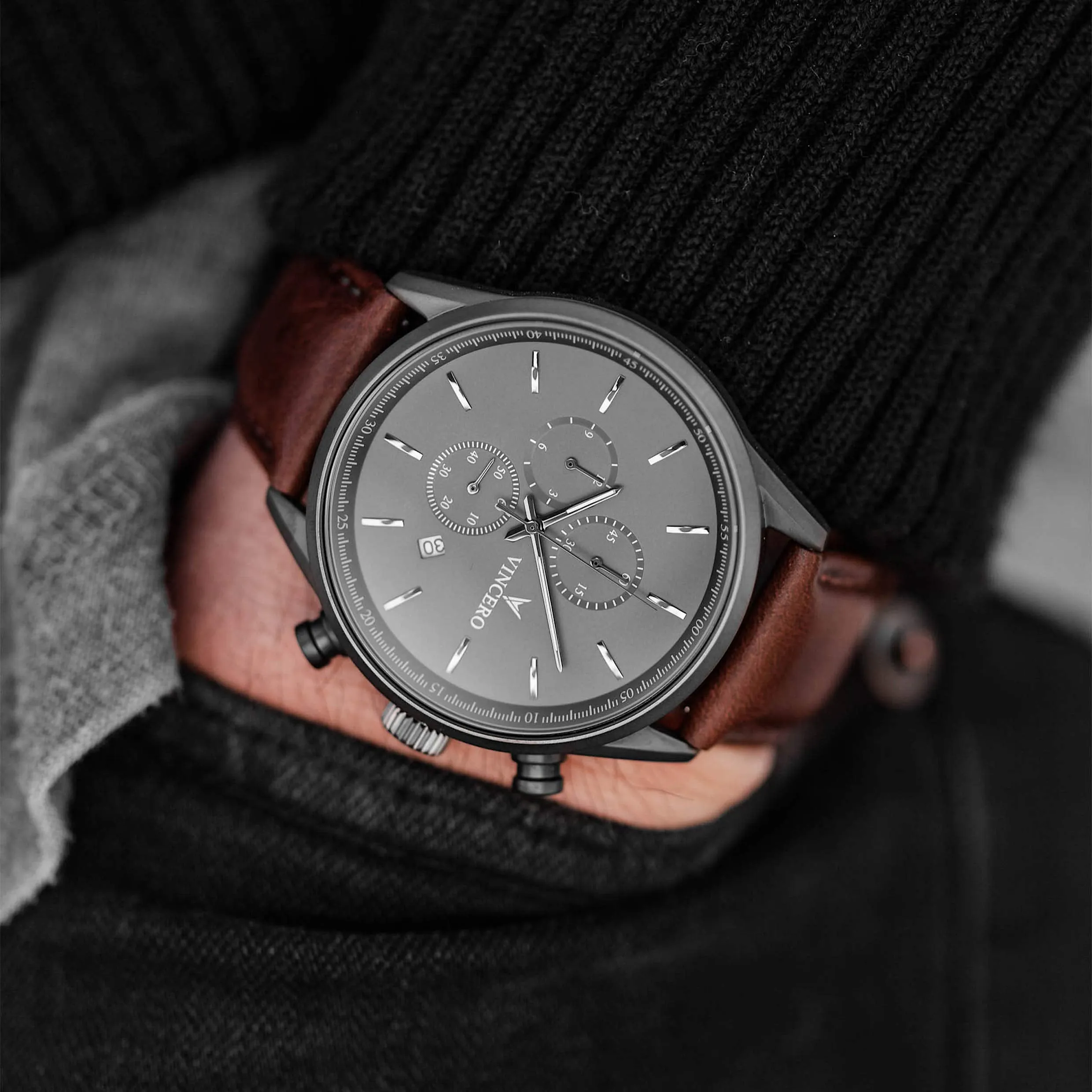 The Chrono S2 Men's Watches - Gunmetal/Walnut - Image 7