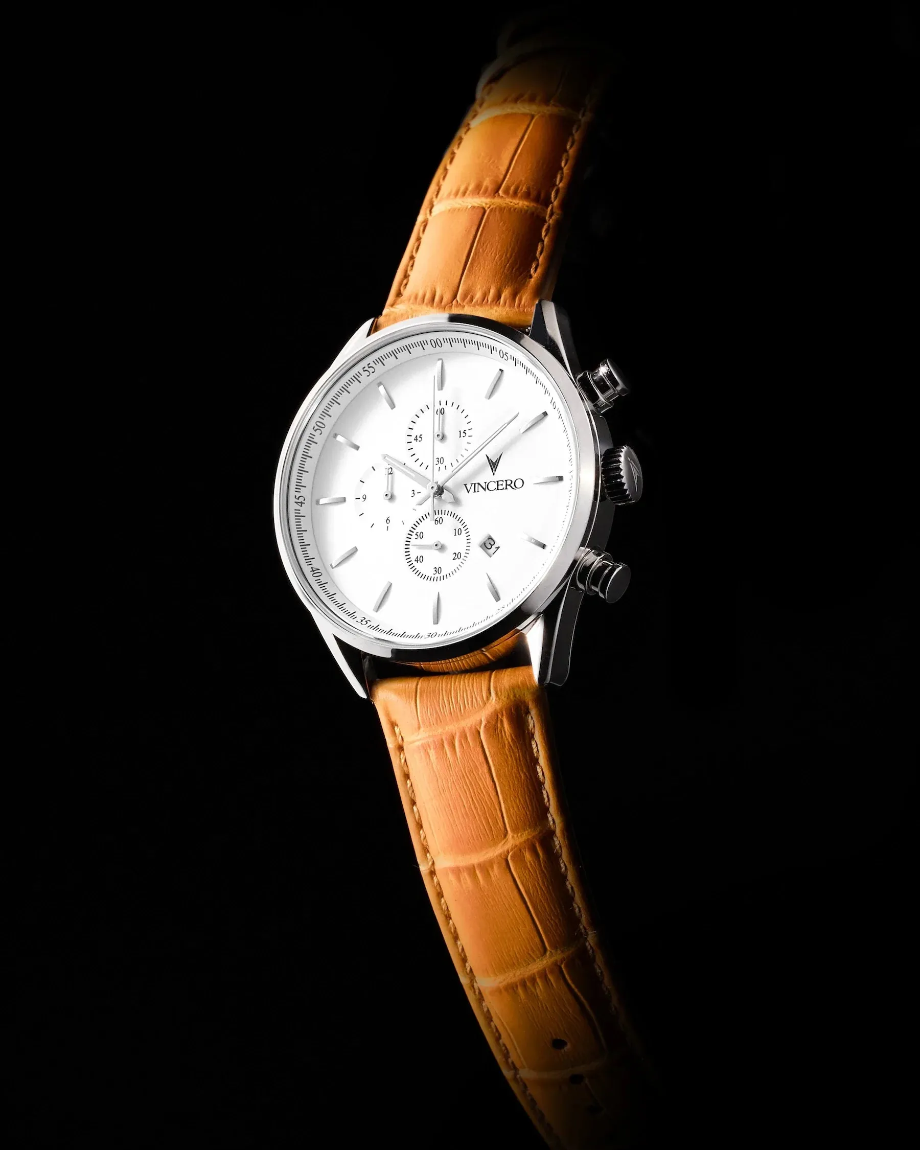 The Chrono S2 Men's Watches - Silver/Tan Watch - Image 3