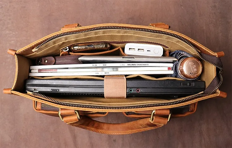 The Dagmar Leather Briefcase | Vintage Leather Messenger Bag - Image 3