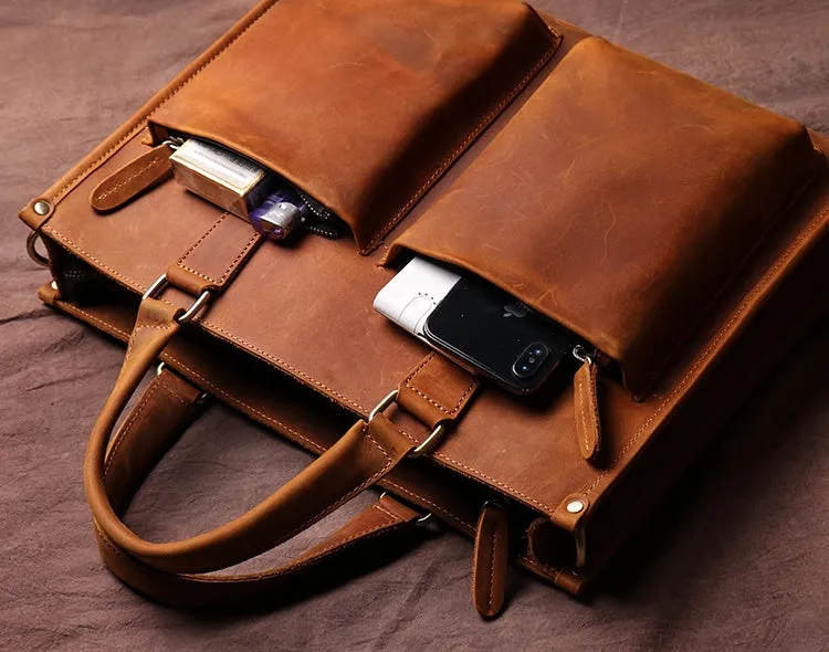 The Dagmar Leather Briefcase | Vintage Leather Messenger Bag - Image 5