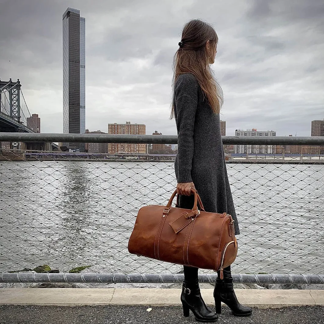 The Dagny Weekender | Large Leather Duffle Bag - Image 12