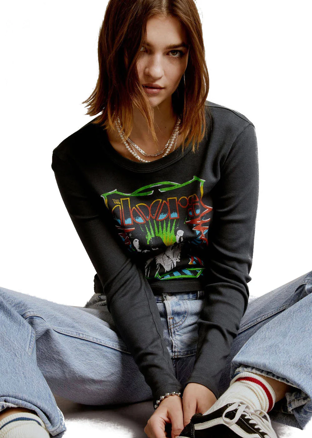 The Doors Cropped Long Sleeve Band Shirt by Daydreamer LA - Image 6