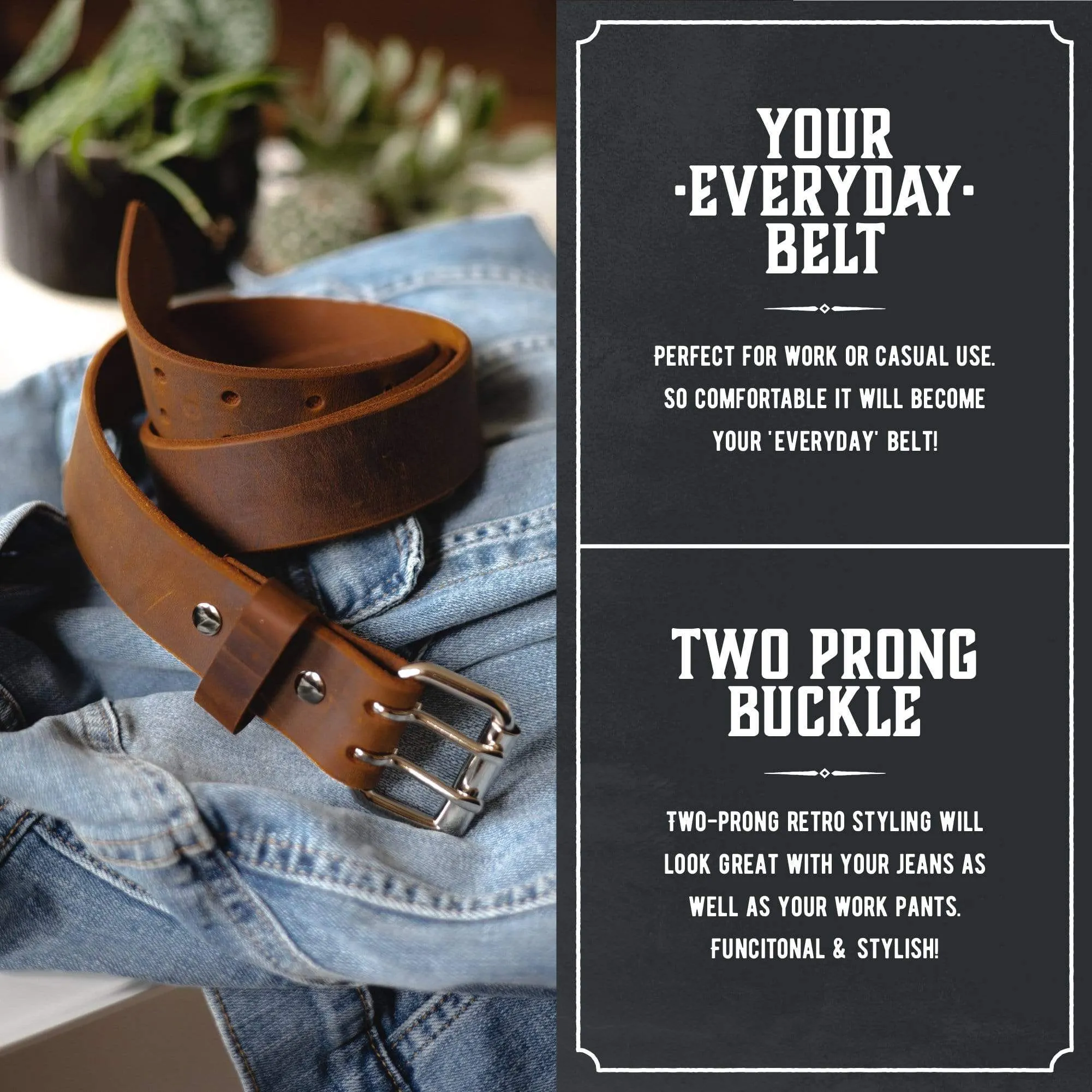 The Double Down Belt Rustic Leather Belt - Image 2