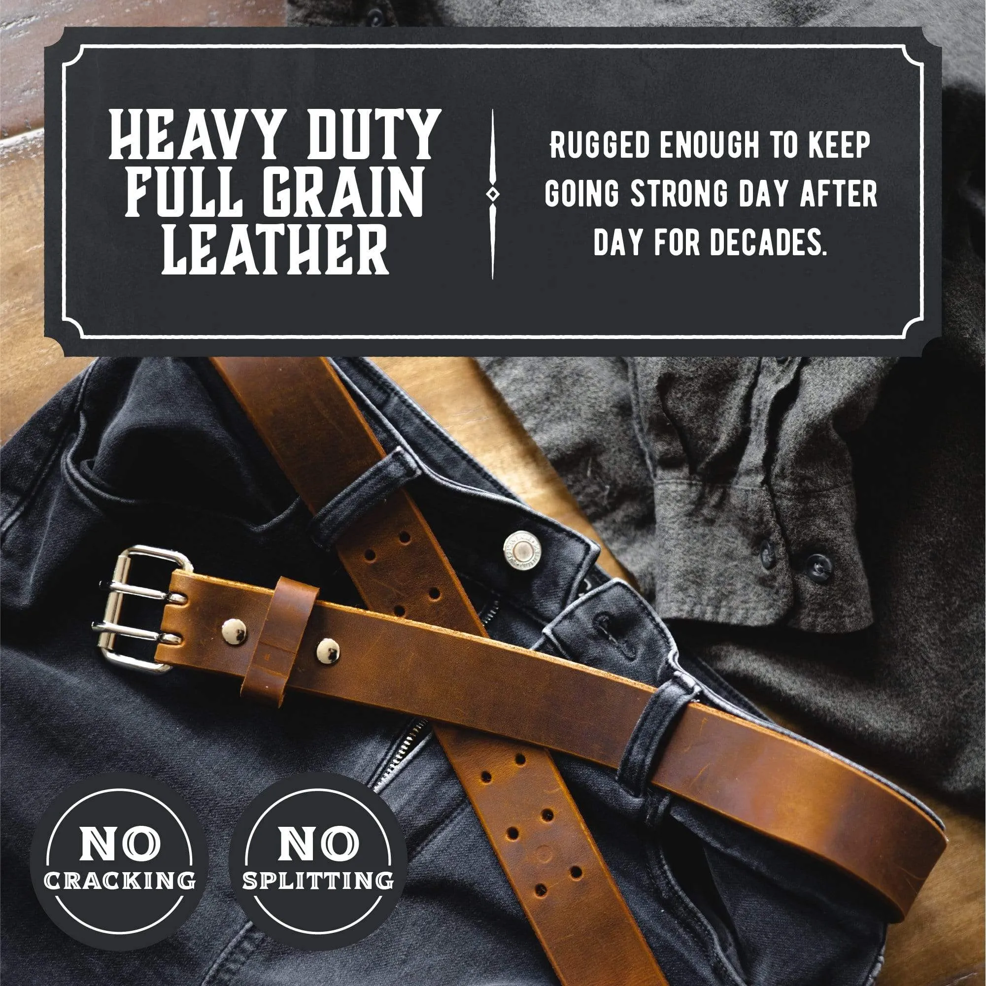 The Double Down Belt Rustic Leather Belt - Image 3