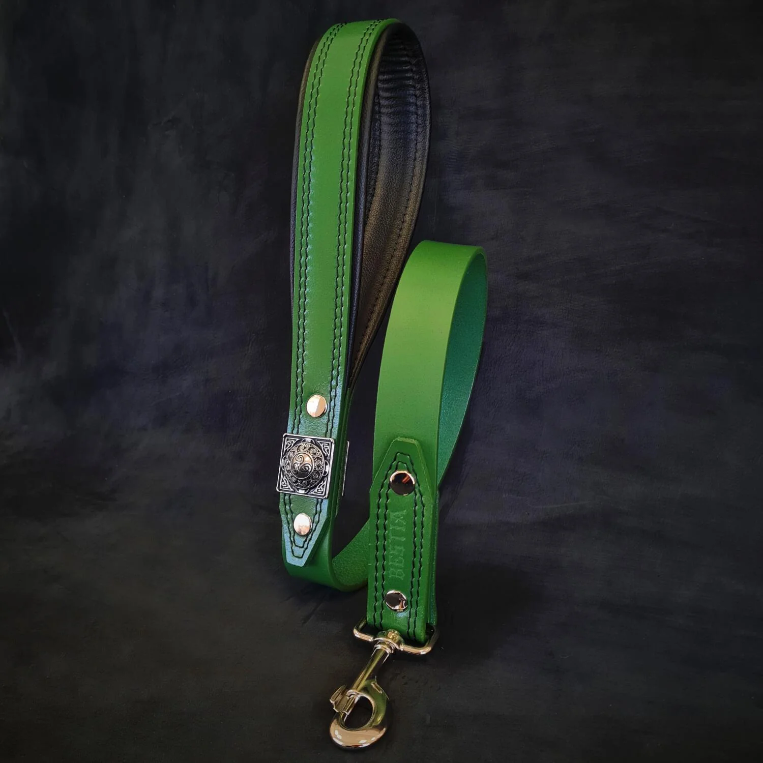The "Eros" Dog Collar 2.5-inch Wide. Green - Image 4