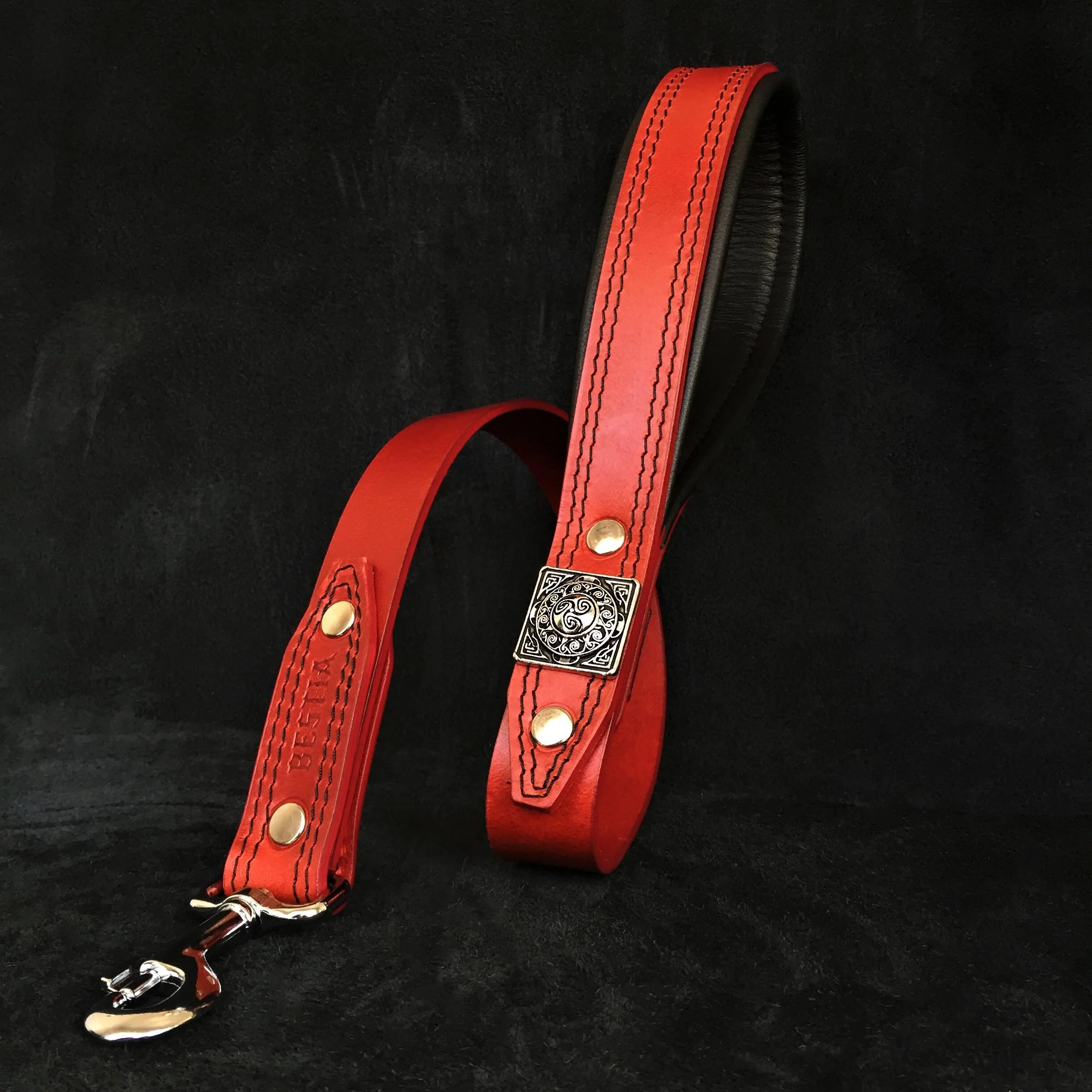The "Eros" Dog Collar 2.5-inch Wide. Red - Image 8