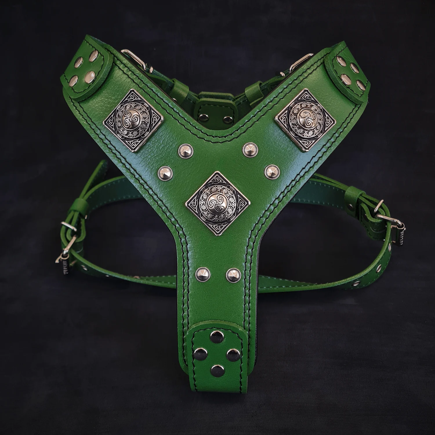 The "Eros" Dog Harness. Green - Image 2
