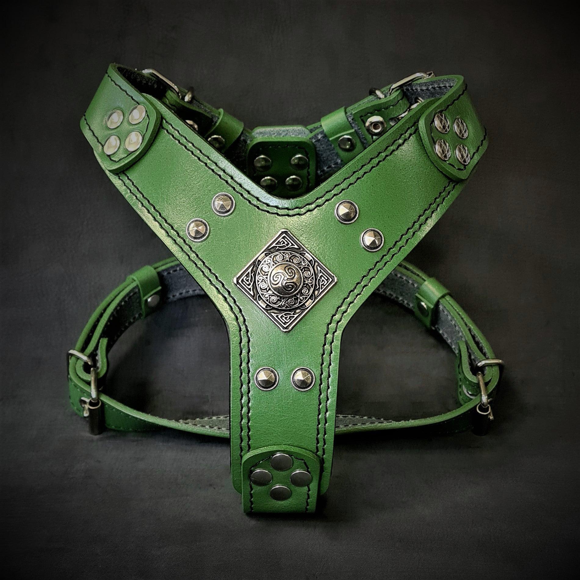 The "Eros" Dog Harness Green Small to Medium Size