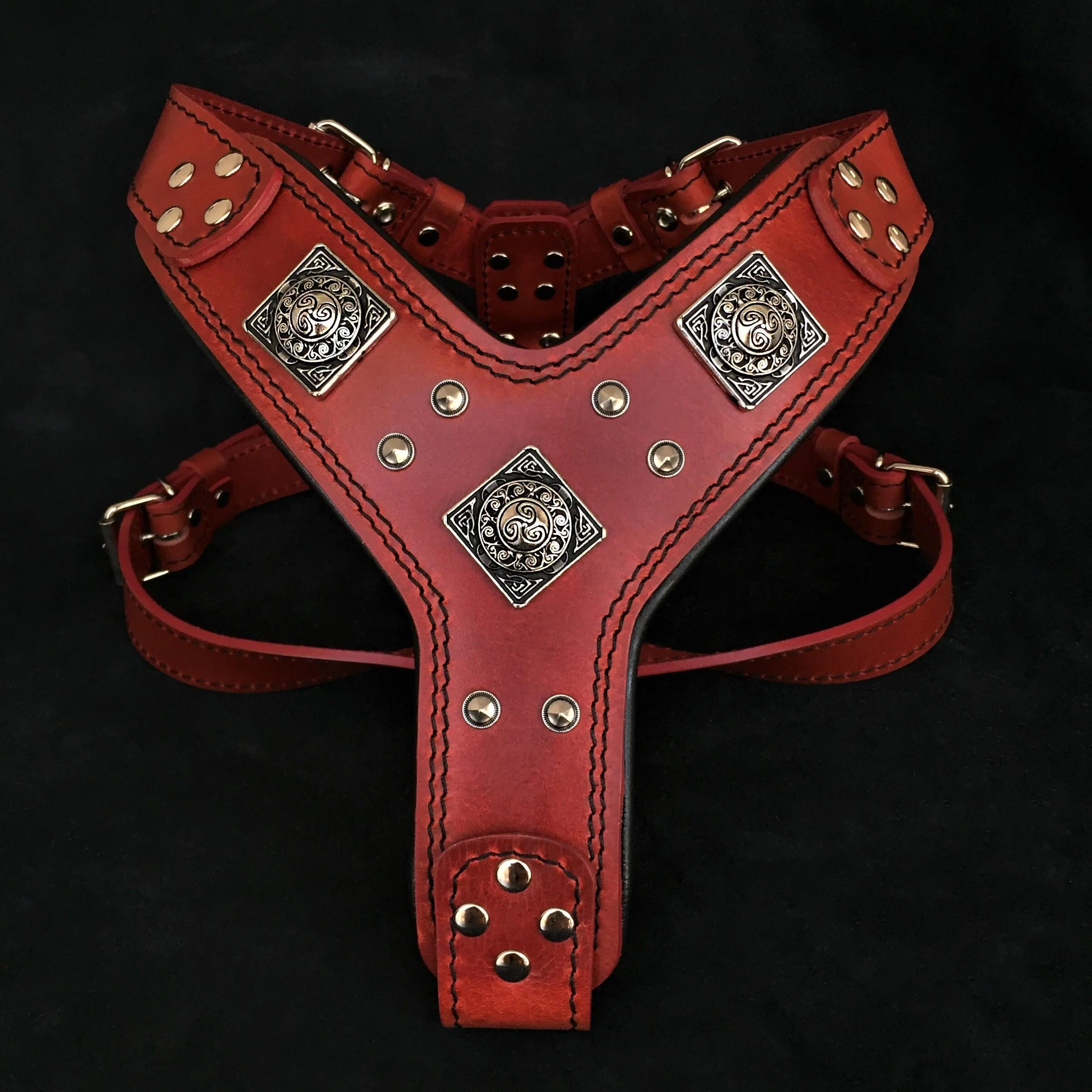 The "Eros" Dog Harness. Red