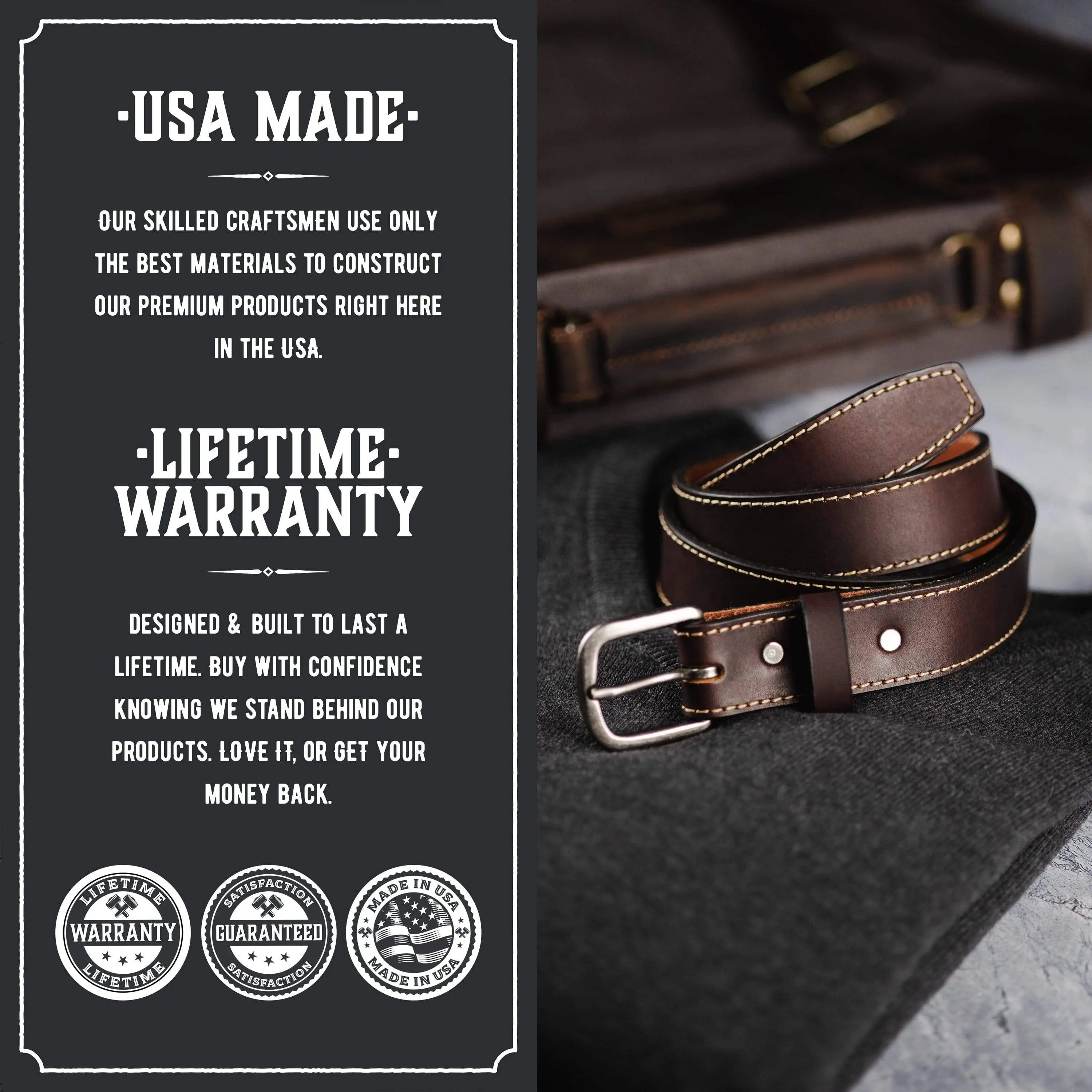 The Executive Leather 1 1/4 Inch Dress Belt - Image 3