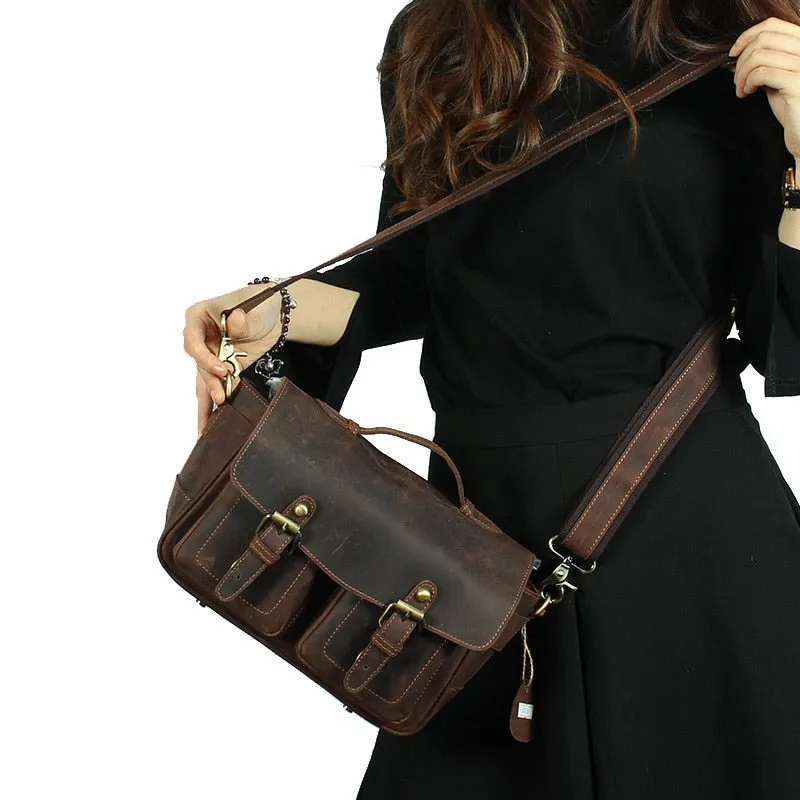 The Faust Leather Camera Bag | Crossbody Vintage Camera Messenger Bag - Image 11