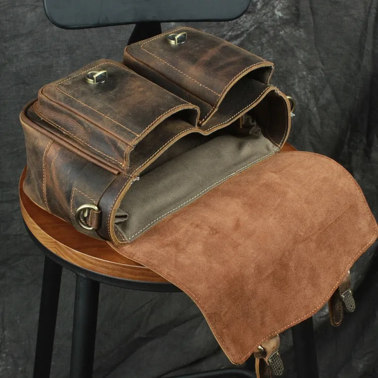 The Faust Leather Camera Bag | Crossbody Vintage Camera Messenger Bag - Image 13