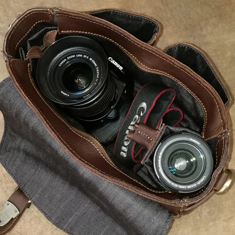 The Faust Leather Camera Bag | Crossbody Vintage Camera Messenger Bag - Image 14