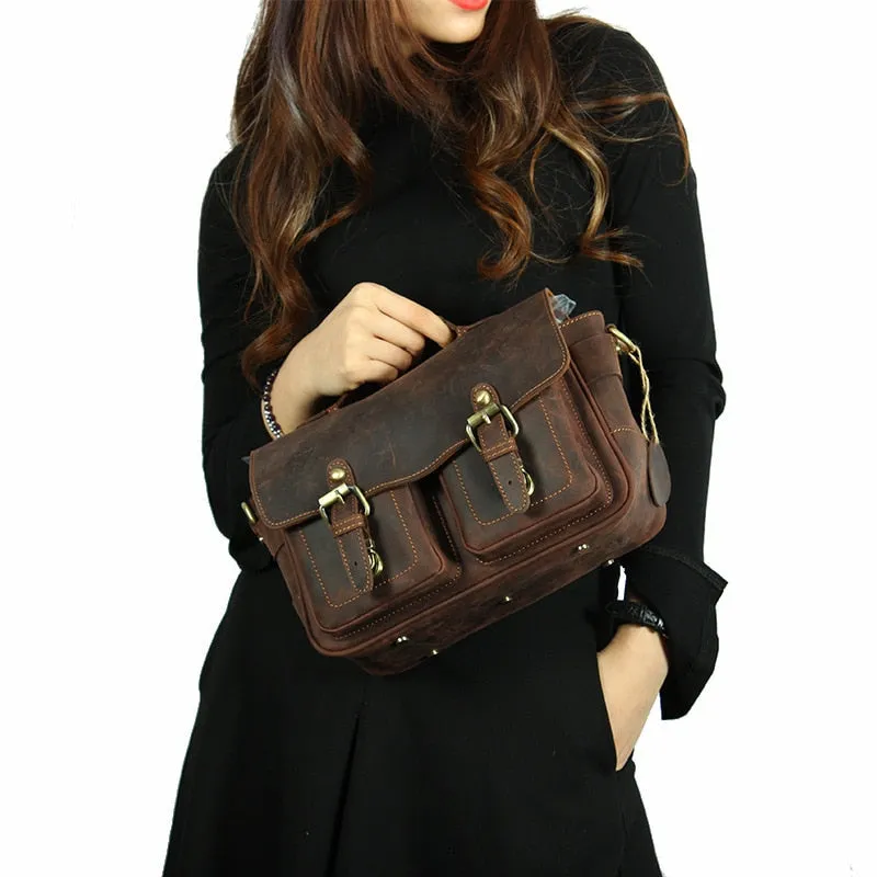 The Faust Leather Camera Bag | Crossbody Vintage Camera Messenger Bag - Image 4