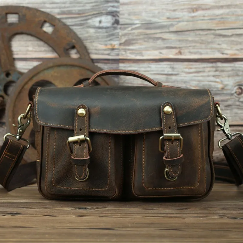 The Faust Leather Camera Bag | Crossbody Vintage Camera Messenger Bag - Image 7