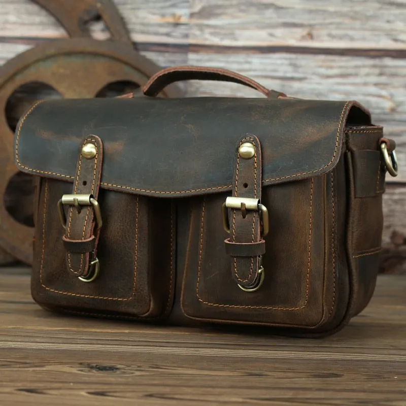 The Faust Leather Camera Bag | Crossbody Vintage Camera Messenger Bag - Image 8