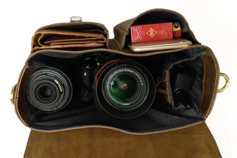 The Faust Leather Camera Bag | Crossbody Vintage Camera Messenger Bag - Image 9