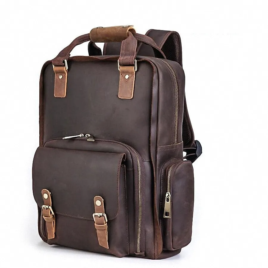 The Gaetano | Large Leather Backpack Camera Bag with Tripod Holder - Image 10