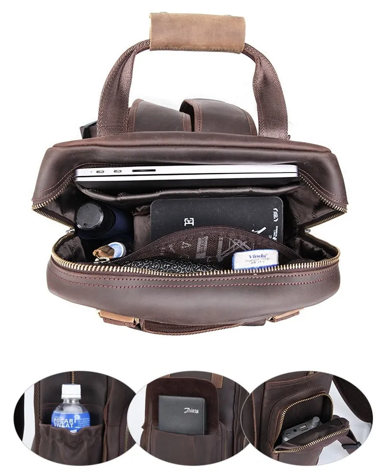 The Gaetano | Large Leather Backpack Camera Bag with Tripod Holder - Image 15