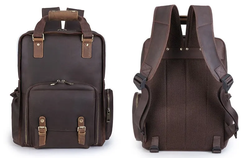 The Gaetano | Large Leather Backpack Camera Bag with Tripod Holder - Image 16