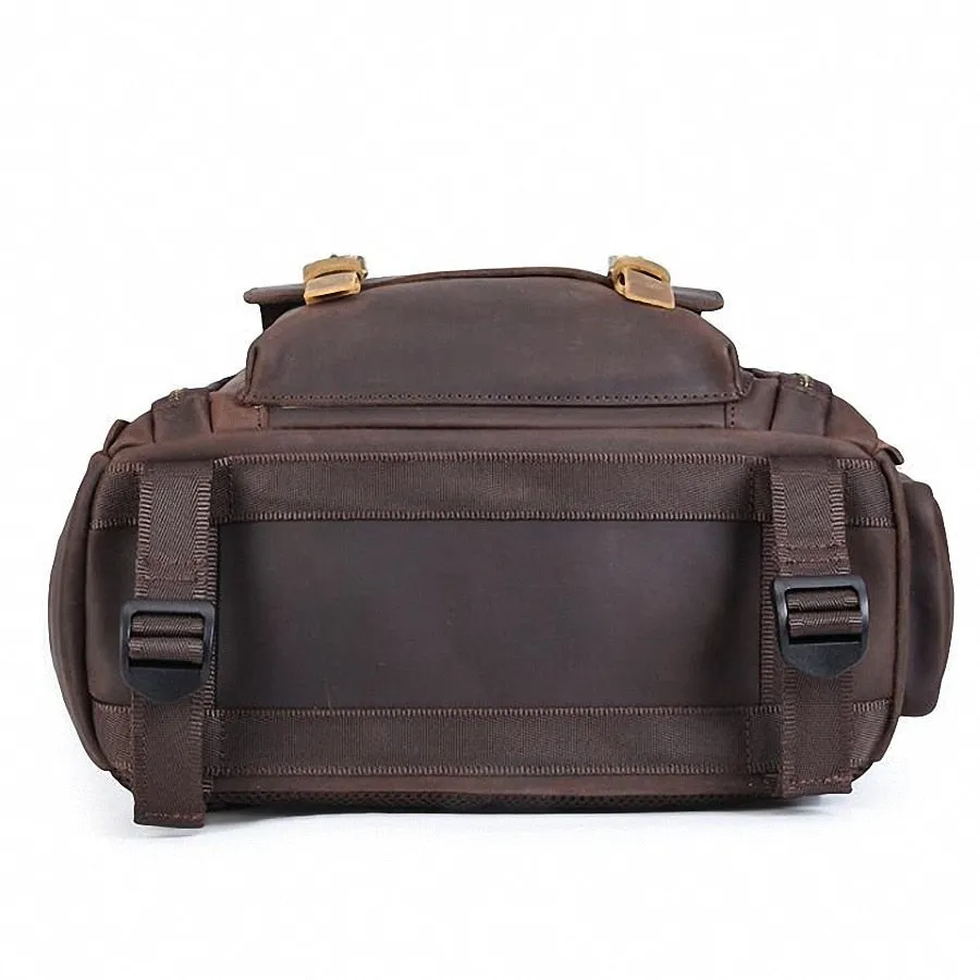 The Gaetano | Large Leather Backpack Camera Bag with Tripod Holder - Image 18