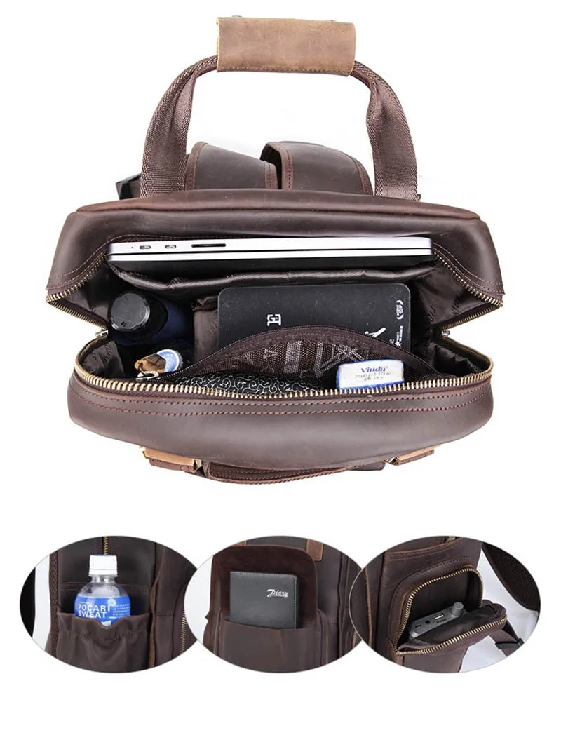 The Gaetano | Large Leather Backpack Camera Bag with Tripod Holder - Image 5