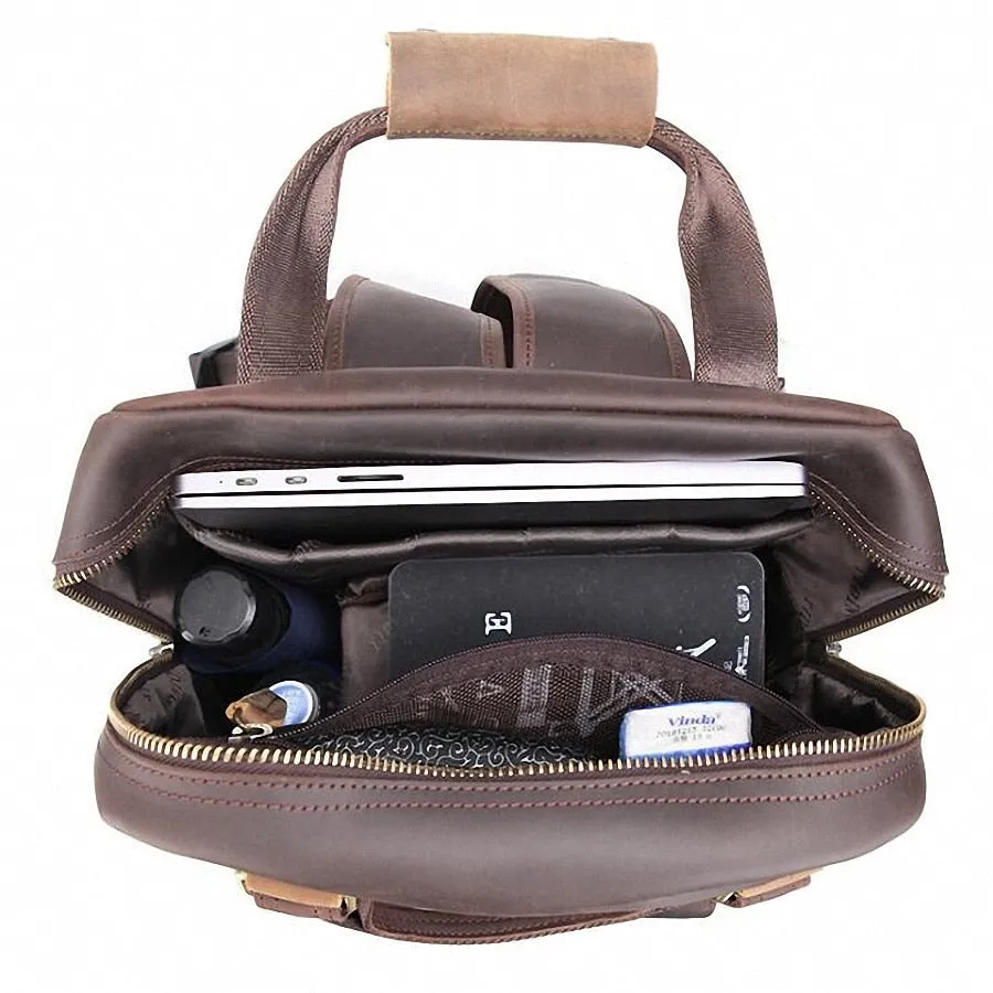 The Gaetano | Large Leather Backpack Camera Bag with Tripod Holder - Image 6