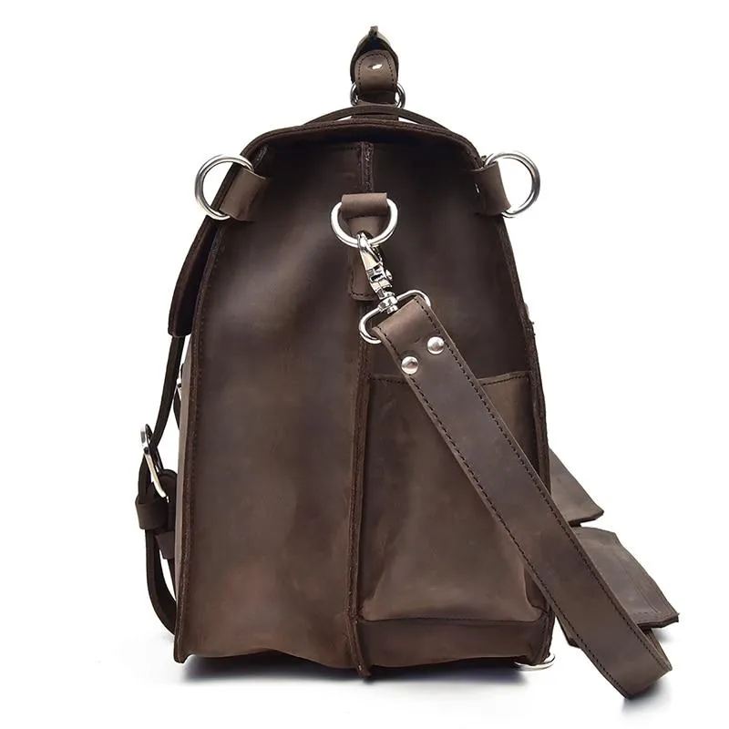 The Gustav Messenger Bag | Large Capacity Vintage Leather Messenger Bag - Image 11
