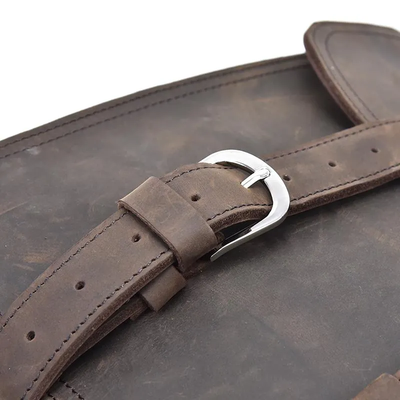 The Gustav Messenger Bag | Large Capacity Vintage Leather Messenger Bag - Image 14
