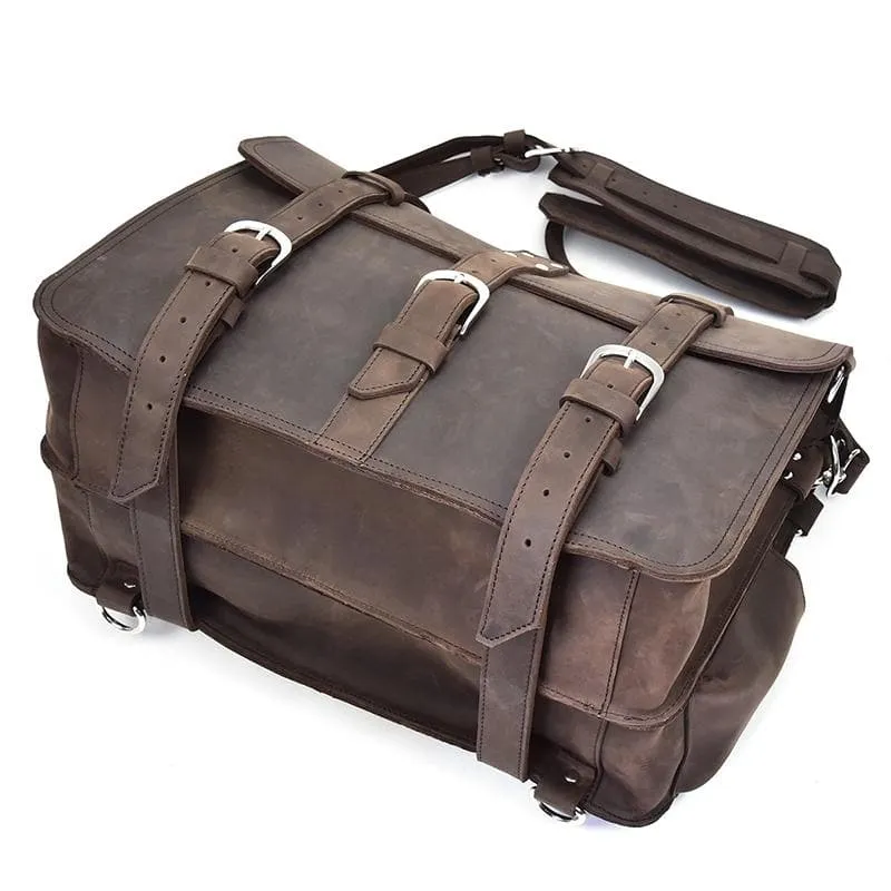 The Gustav Messenger Bag | Large Capacity Vintage Leather Messenger Bag - Image 21
