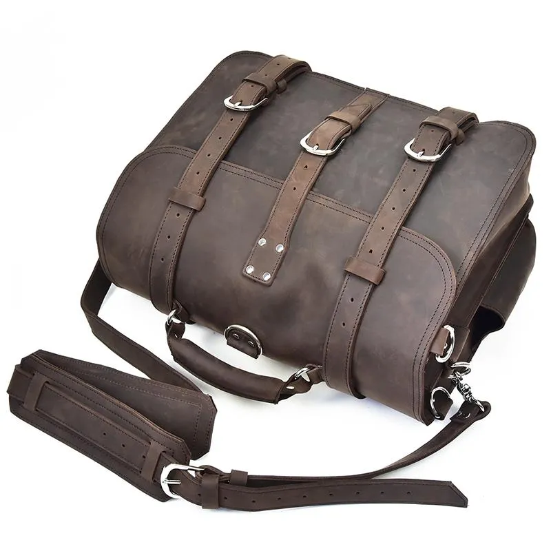 The Gustav Messenger Bag | Large Capacity Vintage Leather Messenger Bag - Image 22