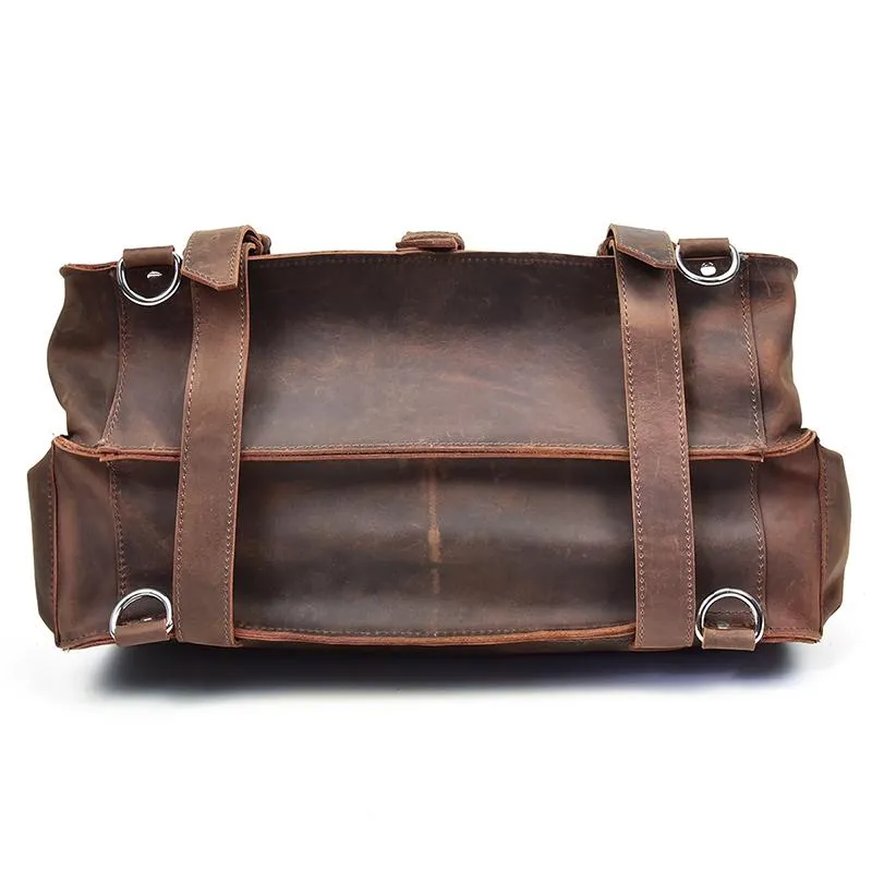The Gustav Messenger Bag | Large Capacity Vintage Leather Messenger Bag - Image 23