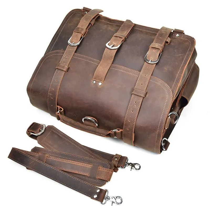 The Gustav Messenger Bag | Large Capacity Vintage Leather Messenger Bag - Image 24