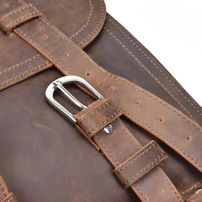 The Gustav Messenger Bag | Large Capacity Vintage Leather Messenger Bag - Image 25