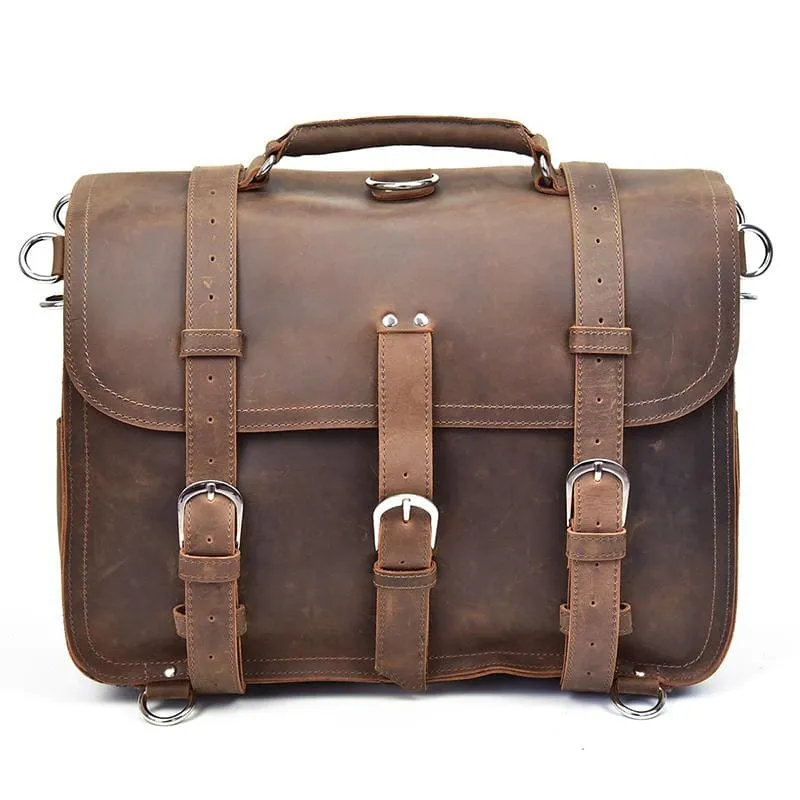The Gustav Messenger Bag | Large Capacity Vintage Leather Messenger Bag - Image 26
