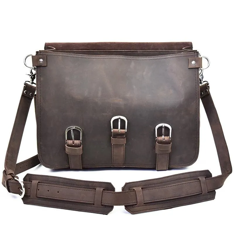 The Gustav Messenger Bag | Large Capacity Vintage Leather Messenger Bag - Image 27