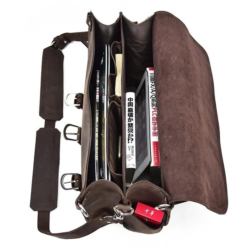 The Gustav Messenger Bag | Large Capacity Vintage Leather Messenger Bag - Image 3