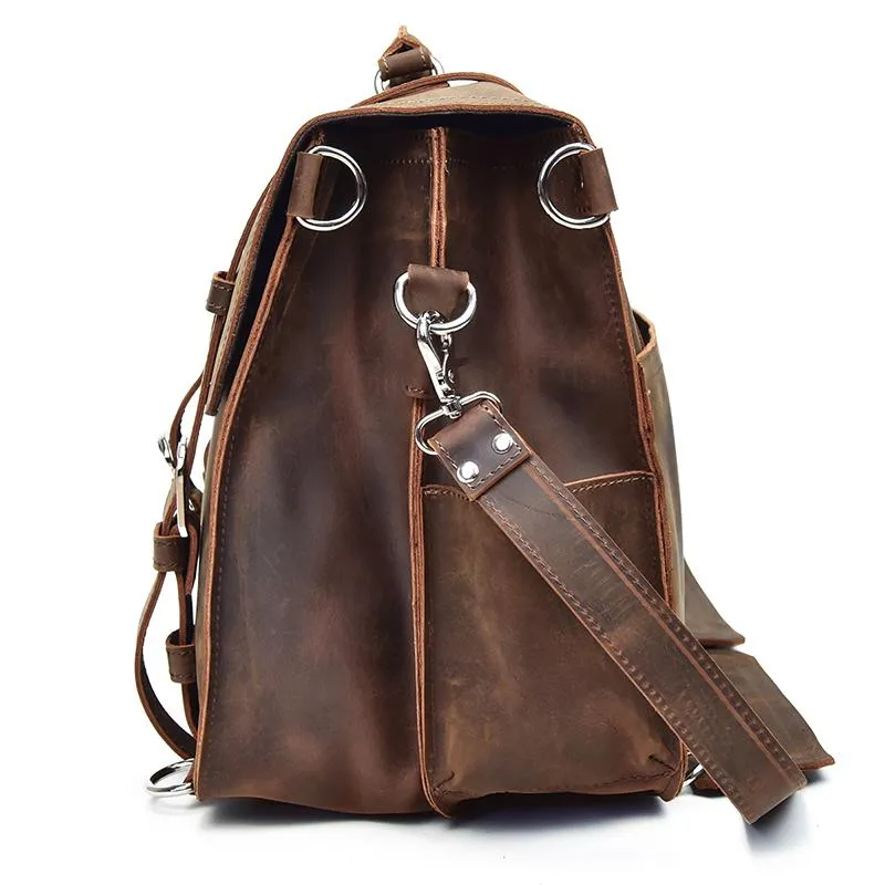 The Gustav Messenger Bag | Large Capacity Vintage Leather Messenger Bag - Image 30