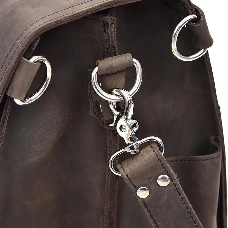 The Gustav Messenger Bag | Large Capacity Vintage Leather Messenger Bag - Image 31