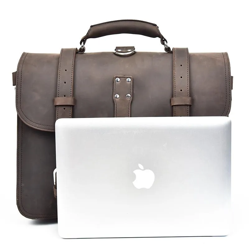The Gustav Messenger Bag | Large Capacity Vintage Leather Messenger Bag - Image 4