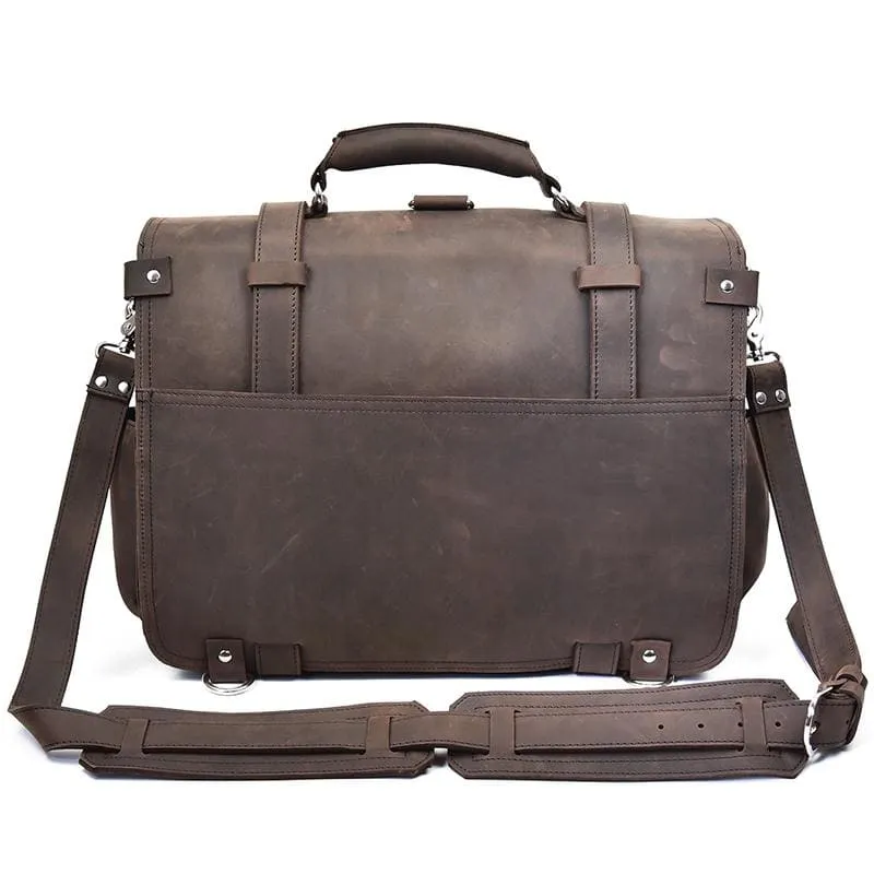 The Gustav Messenger Bag | Large Capacity Vintage Leather Messenger Bag - Image 6